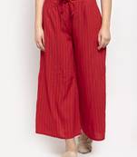 Red printed rayon palazzo-pants