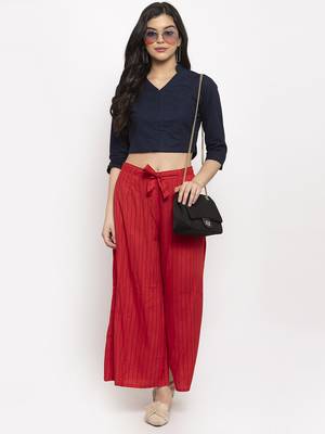 Red printed rayon palazzo-pants 2