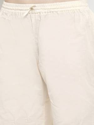 Off-white plain rayon palazzo-pants 5