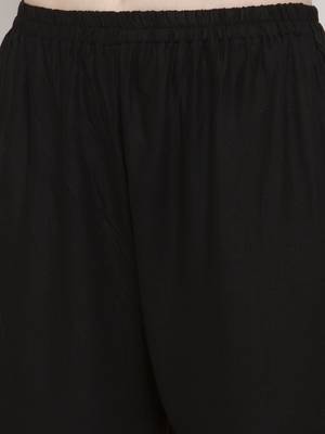 Black plain rayon palazzo-pants 5