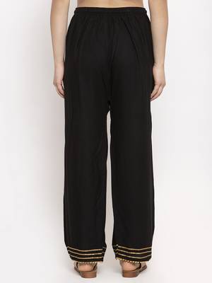 Black plain rayon palazzo-pants 4