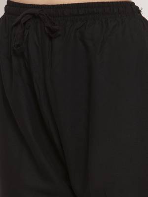 Black plain rayon palazzo-pants 5