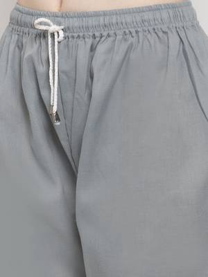 Grey plain rayon palazzo-pants 5