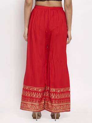 Red printed rayon palazzo-pants 4