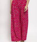 Magenta printed rayon palazzo-pants