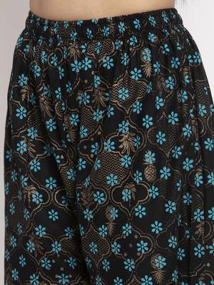 Black printed rayon palazzo-pants 5