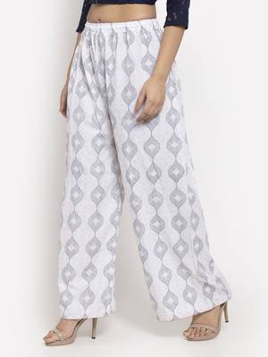 White printed rayon palazzo-pants 3