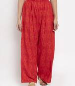 Red printed rayon palazzo-pants