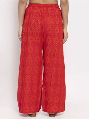 Red printed rayon palazzo-pants 4