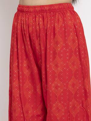 Red printed rayon palazzo-pants 5