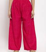 Magenta printed rayon palazzo-pants