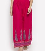 Magenta printed rayon palazzo-pants