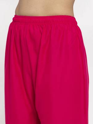 Magenta printed rayon palazzo-pants 5