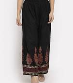 Black printed rayon palazzo-pants