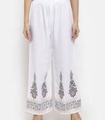 White printed rayon palazzo-pants