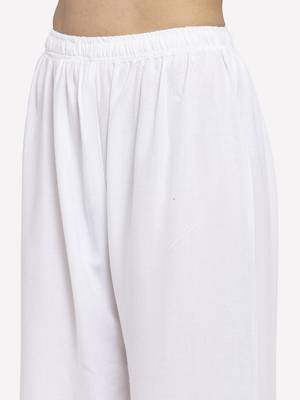 White printed rayon palazzo-pants 5