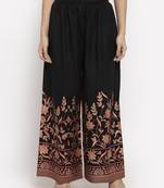Black printed rayon palazzo-pants