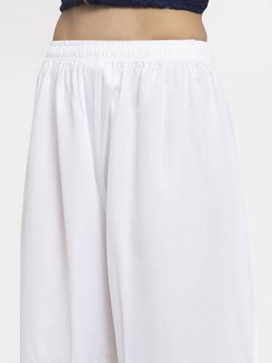 White printed rayon palazzo-pants 5