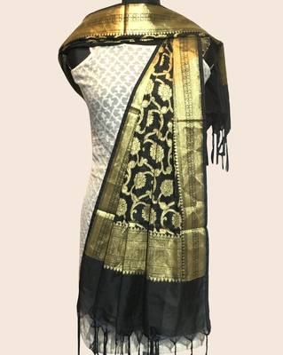 Semi kataan silk banarasi dupatta 1
