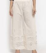 Off-white printed rayon palazzo-pants