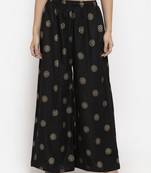 Black printed rayon palazzo-pants
