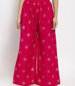Magenta printed rayon palazzo-pants