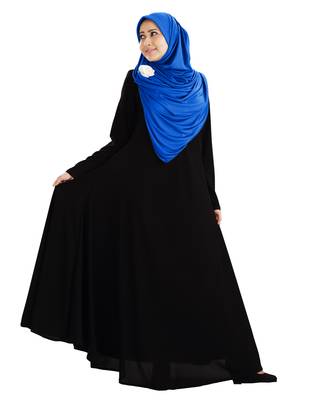 Anarkali Semi-Stitched Hijab Royal Blue - Xl 2