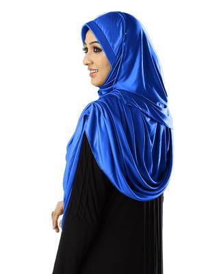 Anarkali Semi-Stitched Hijab Royal Blue - Xl 3