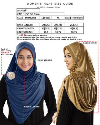 Anarkali Semi-Stitched Hijab Royal Blue - Xl 4