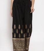 Black printed rayon palazzo-pants