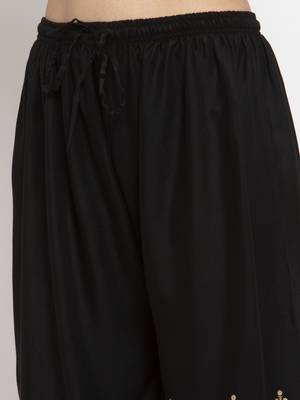 Black printed rayon palazzo-pants 5
