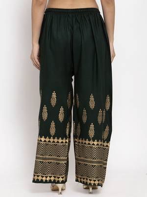 Green printed rayon palazzo-pants 4