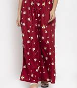 Mustard printed rayon palazzo-pants