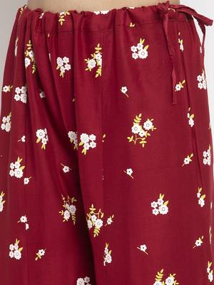 Mustard printed rayon palazzo-pants 5