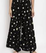 Maroon printed rayon palazzo-pants