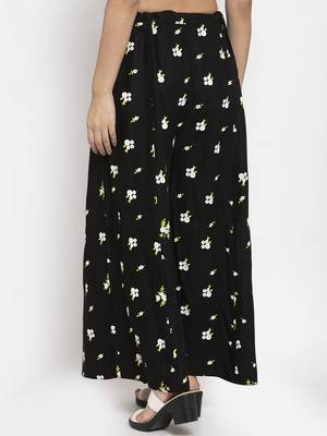 Maroon printed rayon palazzo-pants 4