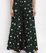 Green printed rayon palazzo-pants