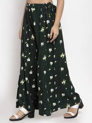 Green printed rayon palazzo-pants 3