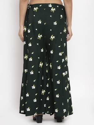 Green printed rayon palazzo-pants 4