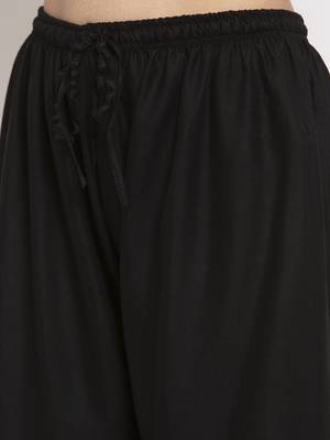 Black printed rayon palazzo-pants 5