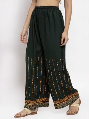 Black printed rayon palazzo-pants 3