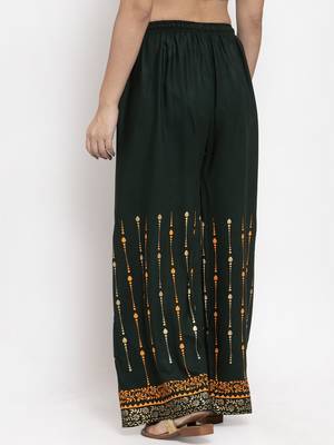 Black printed rayon palazzo-pants 4