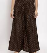 Black printed rayon palazzo-pants