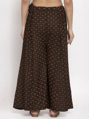 Black printed rayon palazzo-pants 4