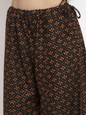 Black printed rayon palazzo-pants 5