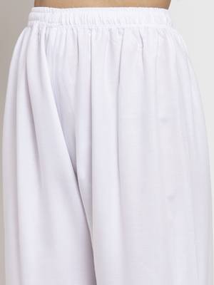 White printed rayon palazzo-pants 5