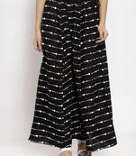 Black printed rayon palazzo-pants