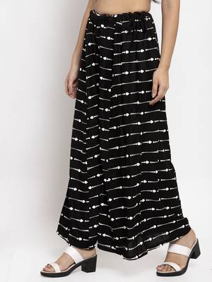 Black printed rayon palazzo-pants 3