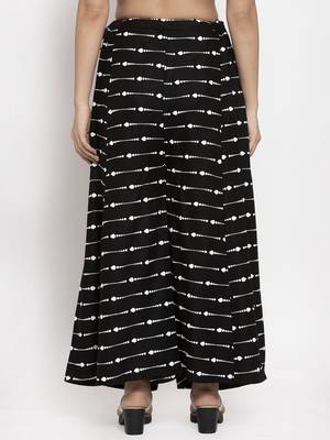 Black printed rayon palazzo-pants 4