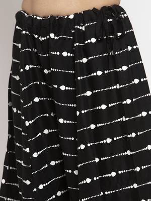 Black printed rayon palazzo-pants 5